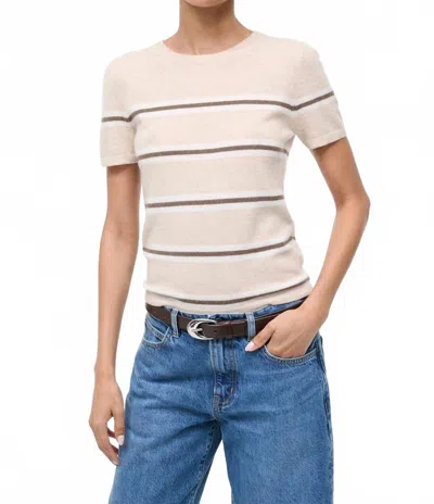 Staud Cashmere Easy Tee In Whisper White In Blue