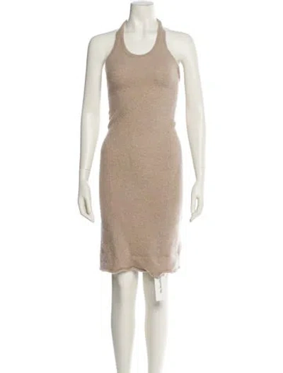 Pre-owned Staud Cashmere Knee-length Dress In Neutral