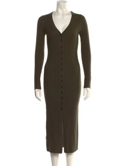 Pre-owned Staud Cashmere Midi Length Dress In Green