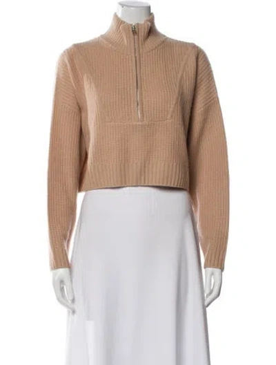 Pre-owned Staud Cashmere Mock Neck Sweater In Neutral