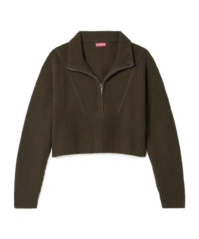 Staud Cashmere Short Sweater In Brown