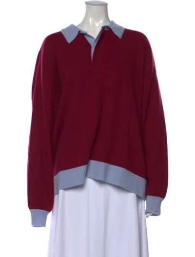 Pre-owned Staud Cashmere Sweater In Burgundy