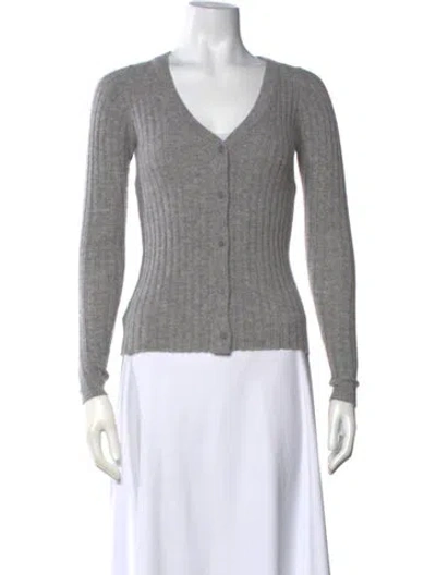 Pre-owned Staud Cashmere V-neck Sweater In Grey