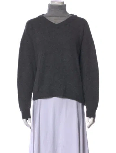 Pre-owned Staud Cashmere V-neck Sweater In Grey