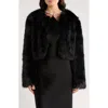 Staud Casimira Crop Faux Fur Jacket In Black
