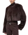 Staud Casimira Faux Fur Jacket In Brown