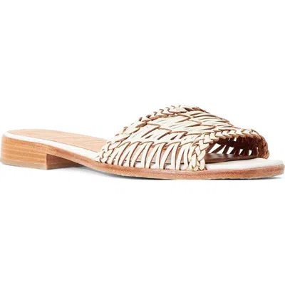 Staud Caspian Woven Slide Sandal In Cream