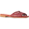 Staud Caspian Woven Slide Sandal In Ruby