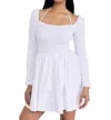 Staud Cassidy Shirred Cotton-poplin Mini Dress In White