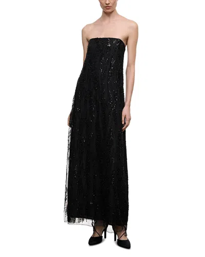 Staud Cassie Embellished Maxi Dress In Black