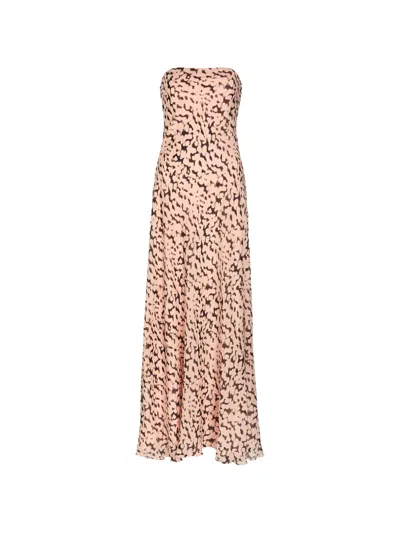 Staud Cassie Tortoise-print Silk Midi Dress In Multi