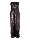 Staud Cece Sequin-embellishment Midi Dress In Black