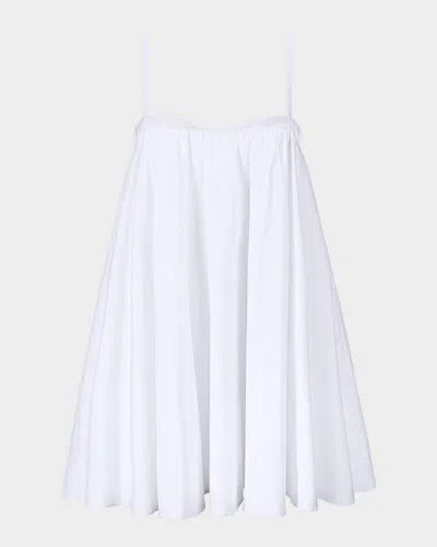 Staud Cecily Stretch-cotton Babydoll Mini Dress In White