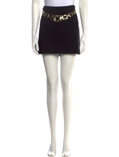 Pre-owned Staud Chain-link Accents Mini Skirt In Black