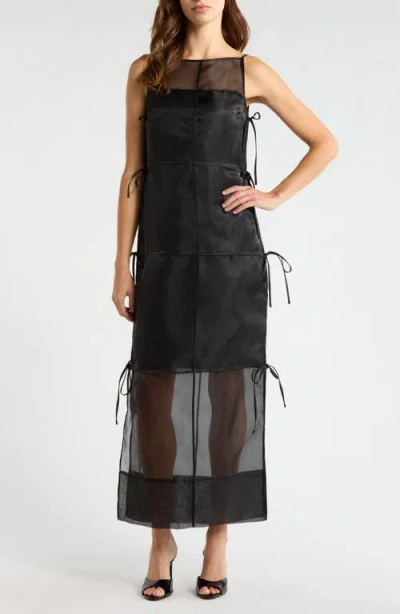 Staud Chandler Organza Cocktail Dress In Black