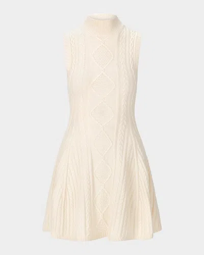 Staud Charade Cable-knit Mini Dress In Neutral