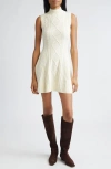 Staud Charade Wool Blend Sweater Dress In White