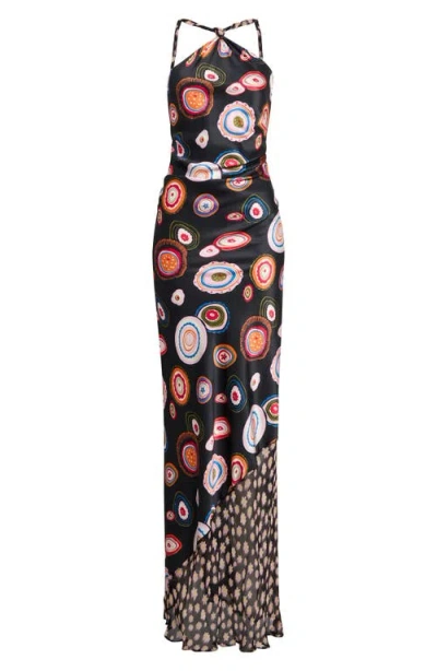 Staud Charli Print Sleeveless Stretch Silk Maxi Dress In Multi