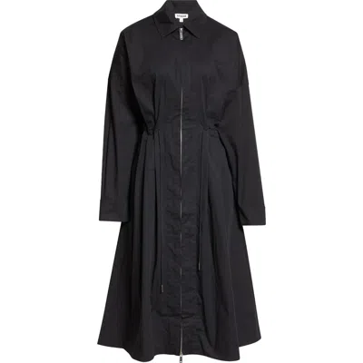 Staud Chi Midi Shirtdress In Black