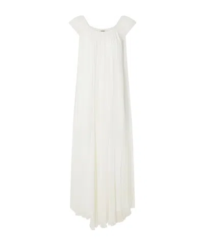 Staud Chiffon Maxi Dress In White