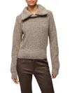Staud Christopher Marled Wool Blend Collared Sweater In Multi