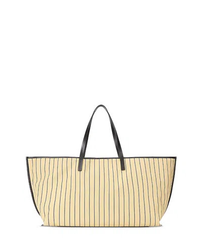 Staud Christos Large Striped Tote Bag In Brown