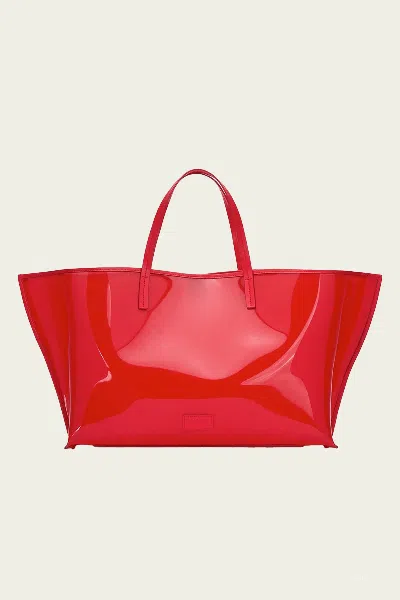 Staud Christos Large Tote In Red Rose