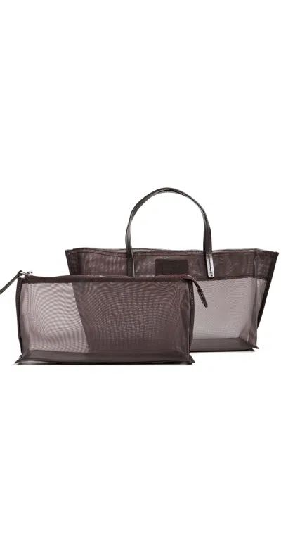 Staud Christos Mini Mesh Tote Espresso In Brown