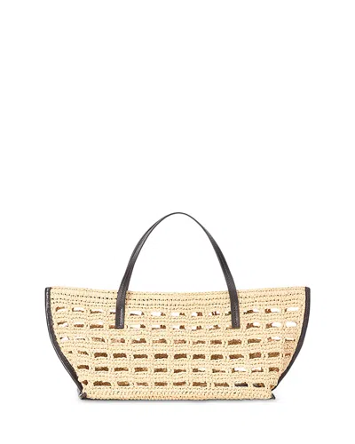 Staud Christos Mini Raffia Tote Bag In Neutral
