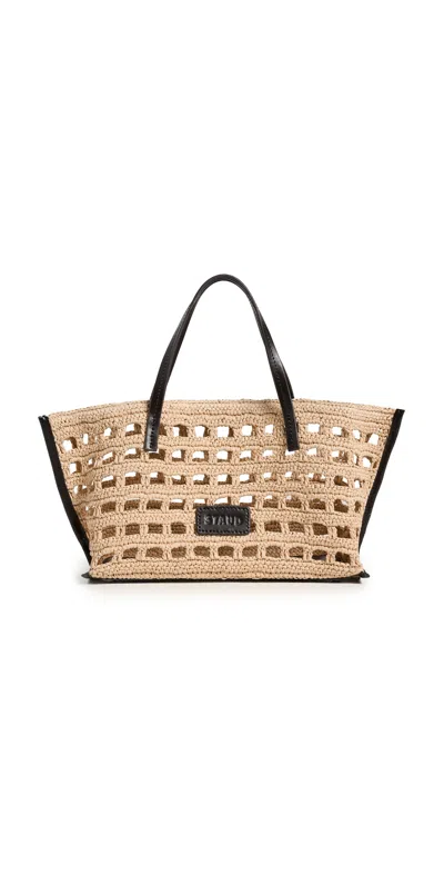 Staud Christos Mini Tote Raffia Crochet