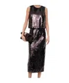 Staud Ciara Sequin High-waisted Midi Skirt In Black