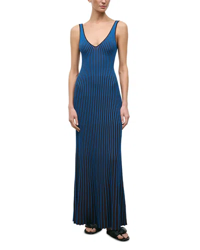 Staud Claretta Maxi Dress In Blue