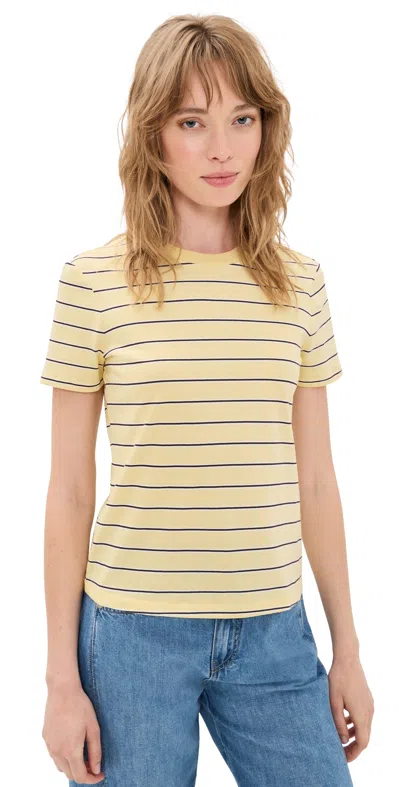 Staud Classic Crew Tee Monday Stripe In Multi