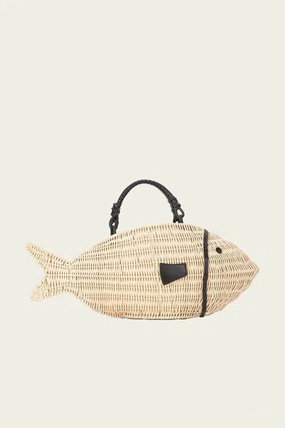 Staud Cleo Fish-shape Tote Bag In Yellow