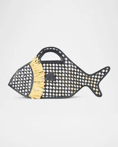 Staud Cleo Fish Basket Leather Top-handle Bag