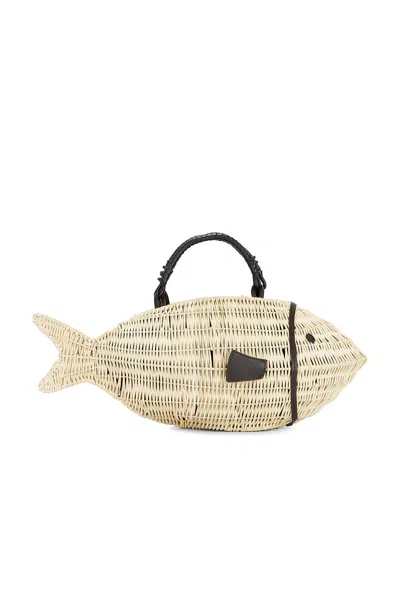 Staud Cleo Fish Tote Bag In Brown