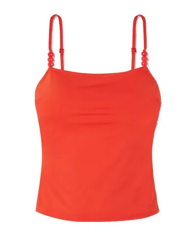 Staud Cleo Halter Swimsuit In Orange