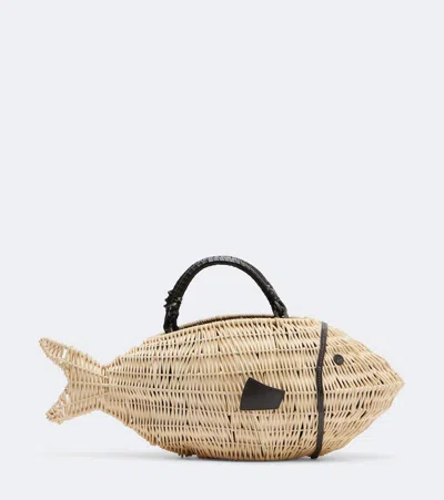 Staud Cleo Small Wicker Top-handle Bag In Sand