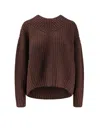 Staud Knitted Cashmere V-neck Sweater In Brown