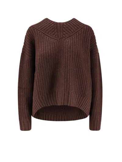 STAUD COAST EARTHY SWEATER - BROWN