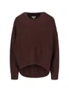 Staud Knitwear Coat With Dropped Shoulders And Long Sleeves In Brown