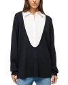 Staud "coast" Shirt In Navy/white