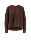 Staud Knitted Cashmere V-neck Sweater In Brown
