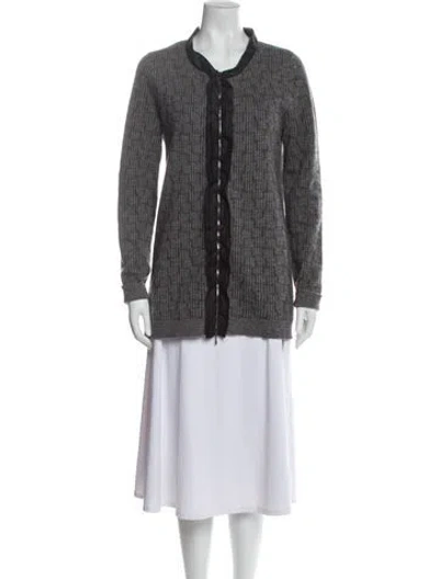 Pre-owned Staud Colorblock Pattern Cowl Neck Sweater In Black