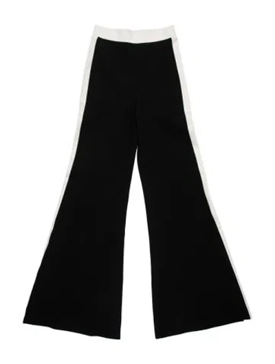 Pre-owned Staud Colorblock Pattern Flared Pants In Black