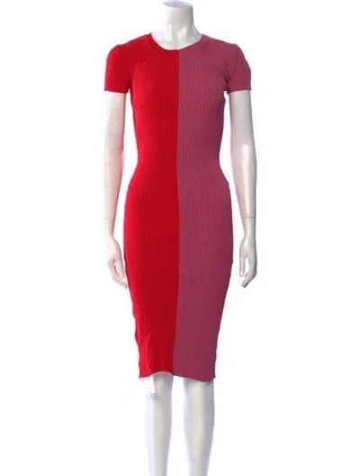 Pre-owned Staud Colorblock Pattern Knee-length Dress In Multi