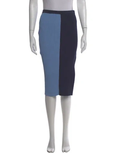 Pre-owned Staud Colorblock Pattern Knee-length Skirt In Blue