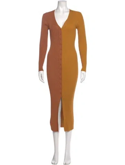 Pre-owned Staud Colorblock Pattern Long Dress