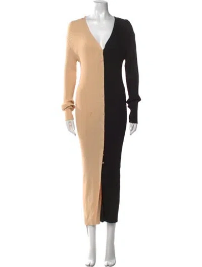 Pre-owned Staud Colorblock Pattern Long Dress