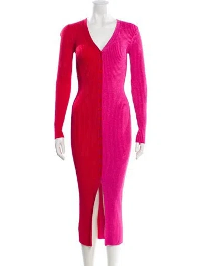 Pre-owned Staud Colorblock Pattern Long Dress